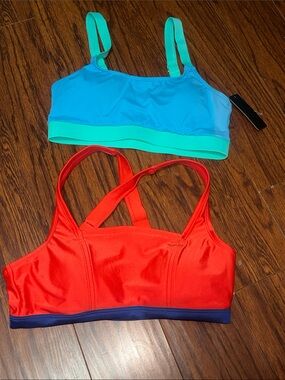Xersion Red/Navy Bikini Top, Tempt Me Blue/Aqua Bikini Top